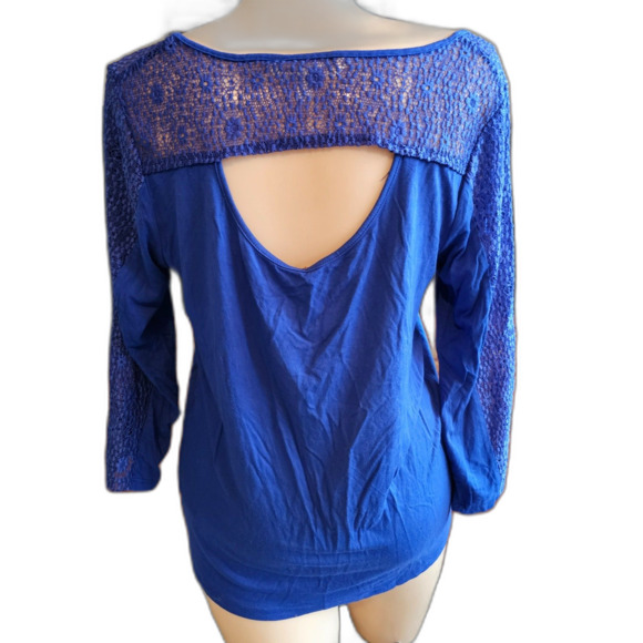 Marilyn Monroe Rayon Top w Scoop Neck, 3/4 Sleeves & Back Lace Detail sz L - Picture 2 of 6